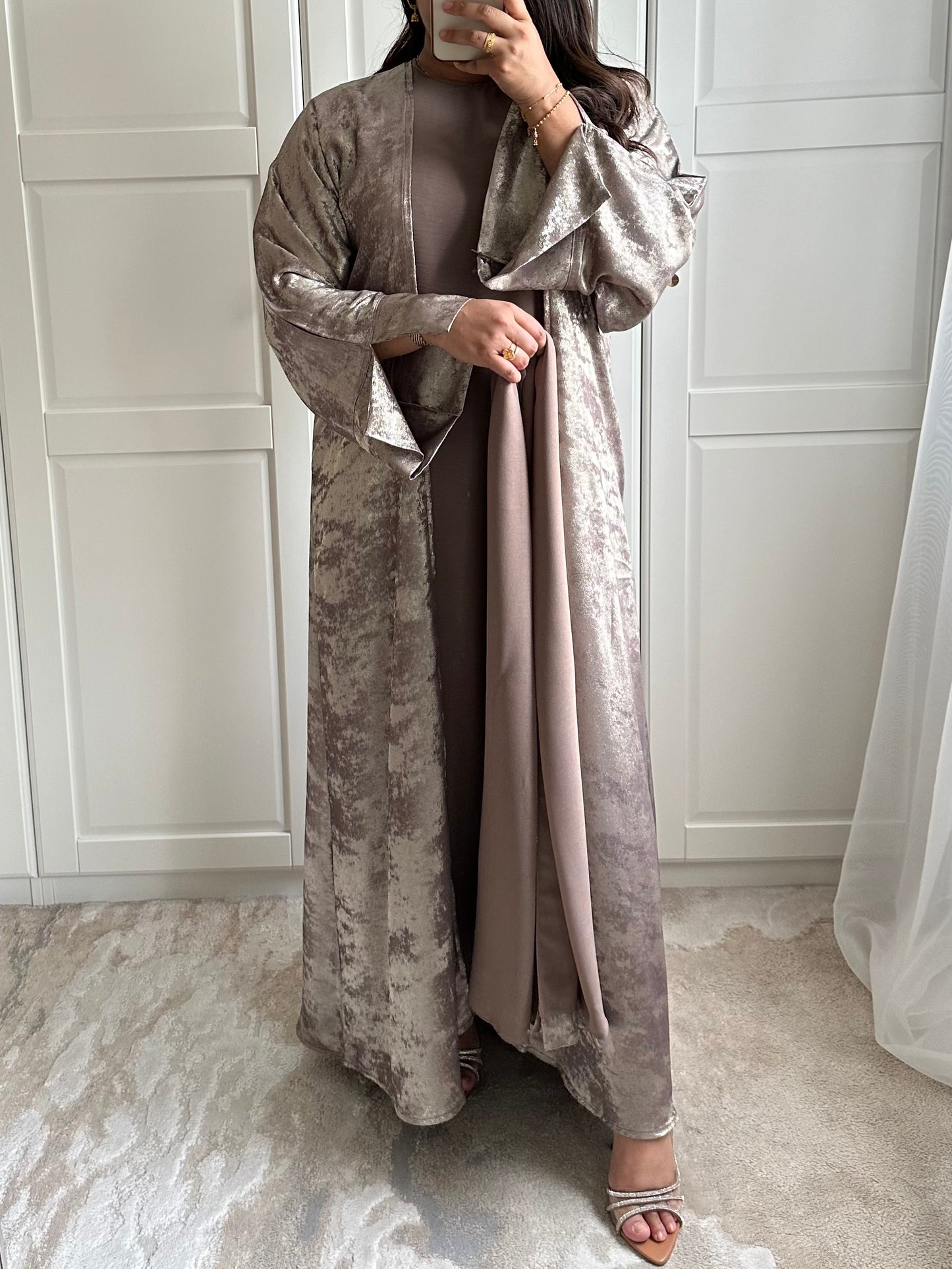 Hiba Gold Abstract Abaya