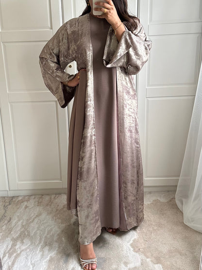 Hiba Gold Abstract Abaya