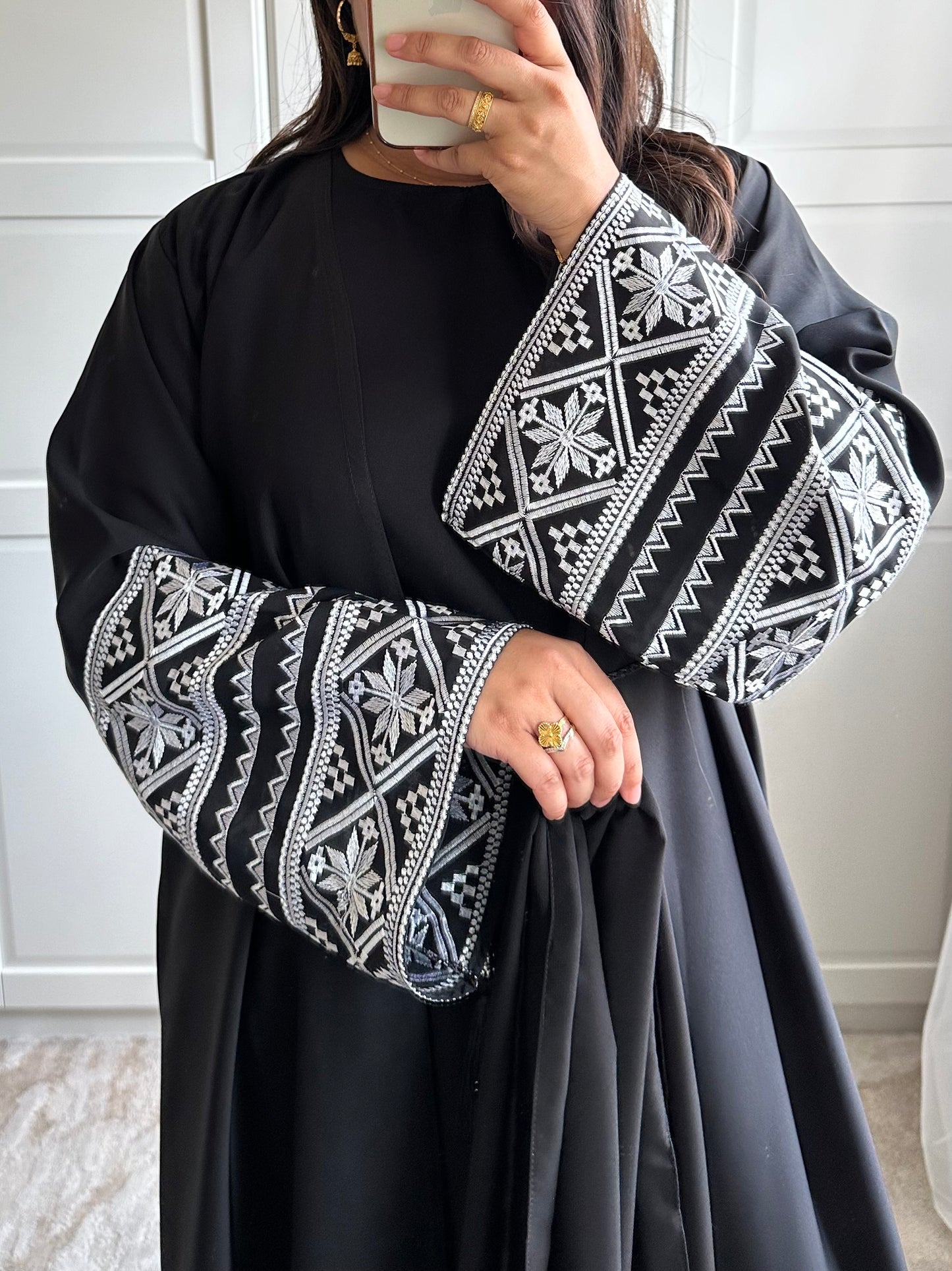 Fida Black Embroidered Abaya