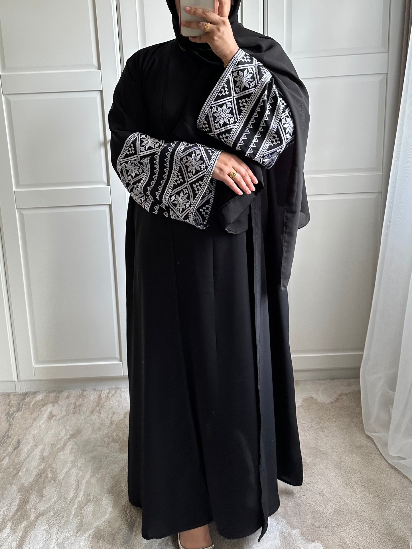 Fida Black Embroidered Abaya