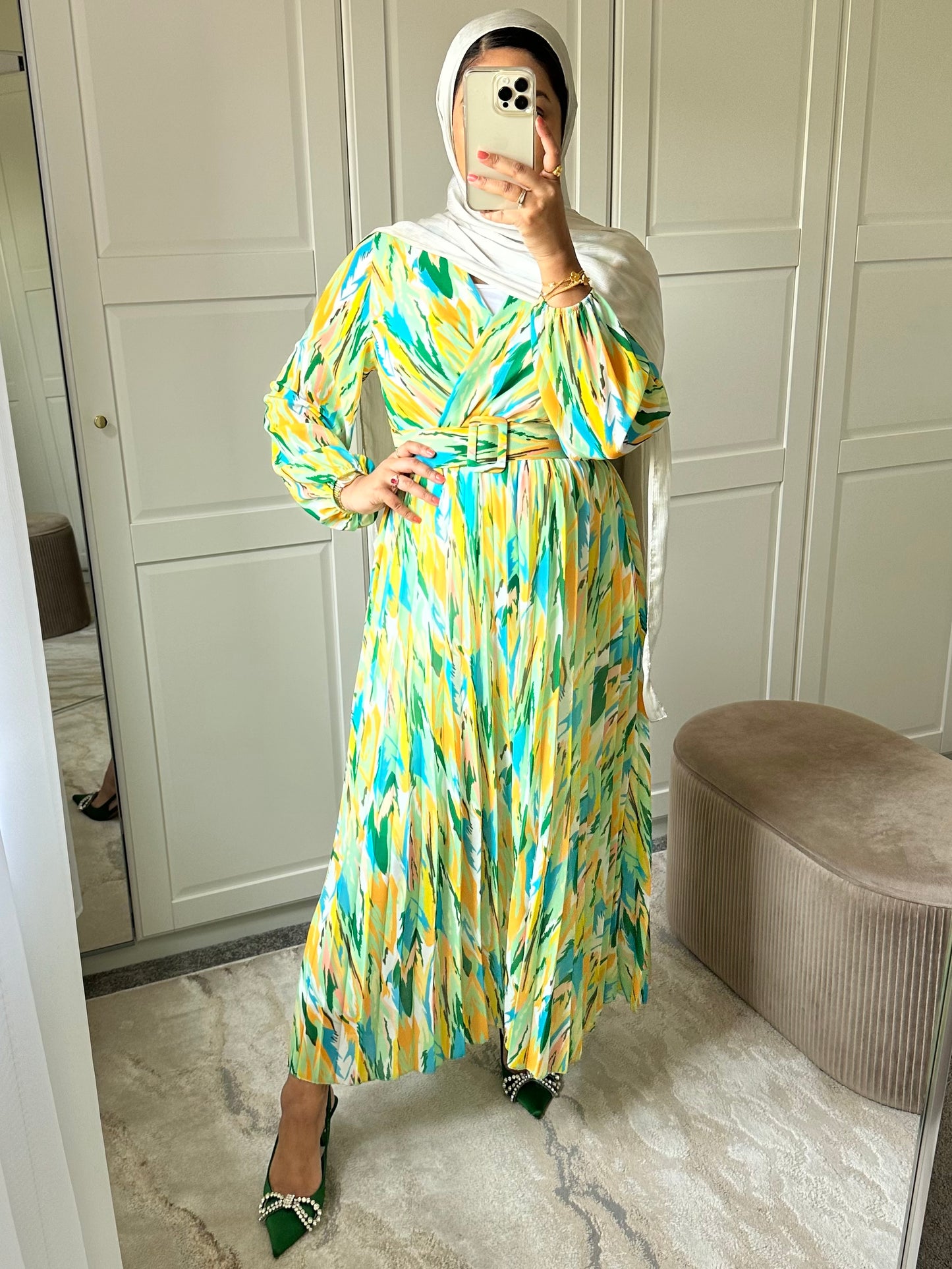 Almas midi dress in Yellow