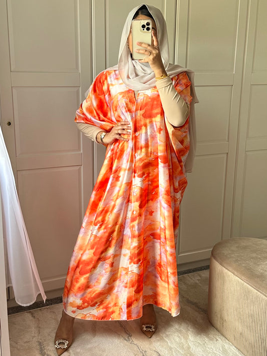 Layla Kaftan Dress in Orange